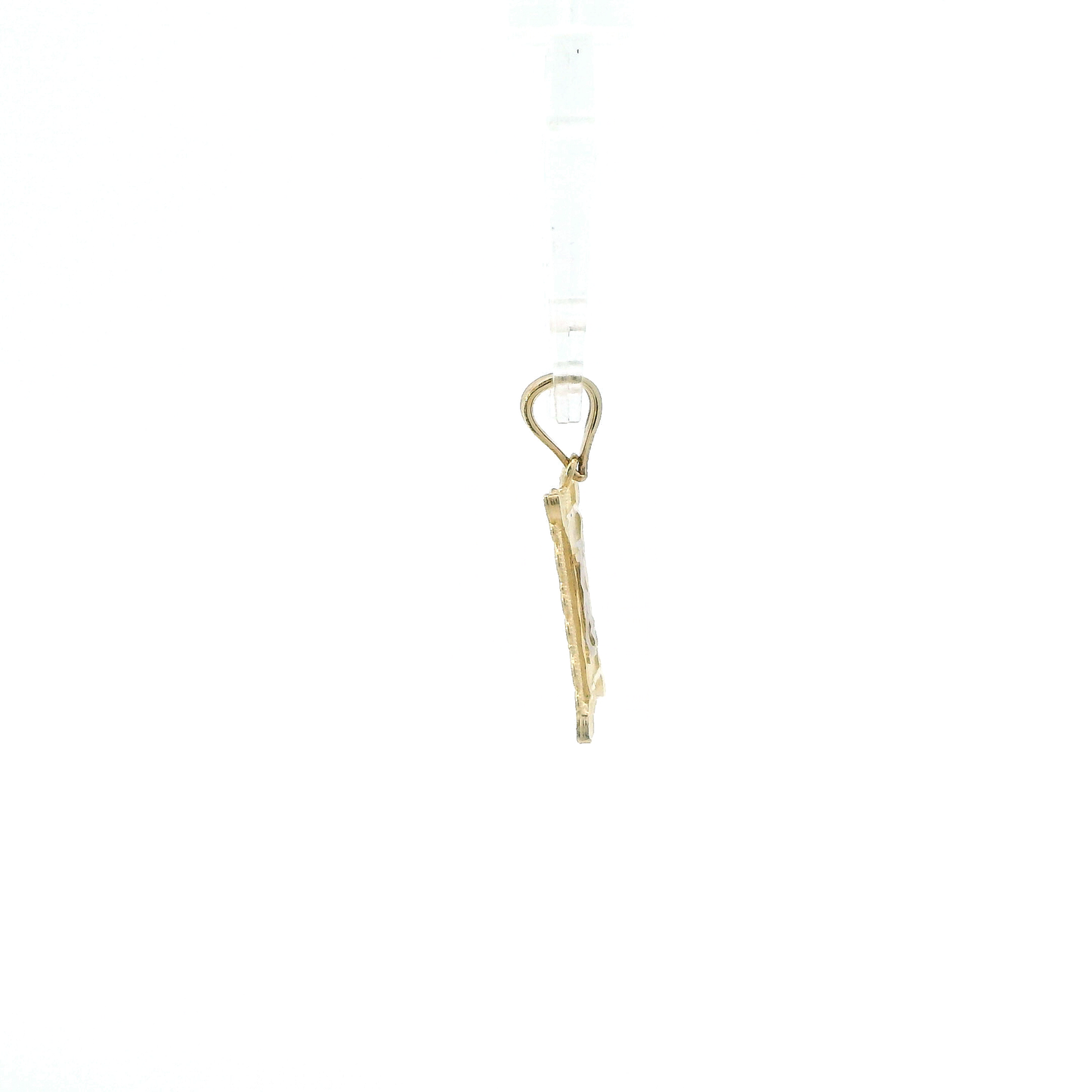 10K Yellow & White Gold Rectangle Filigree Letter "K" Pendant