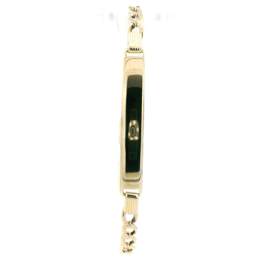 14K Yellow Gold 7.5" Figaro ID Bracelet
