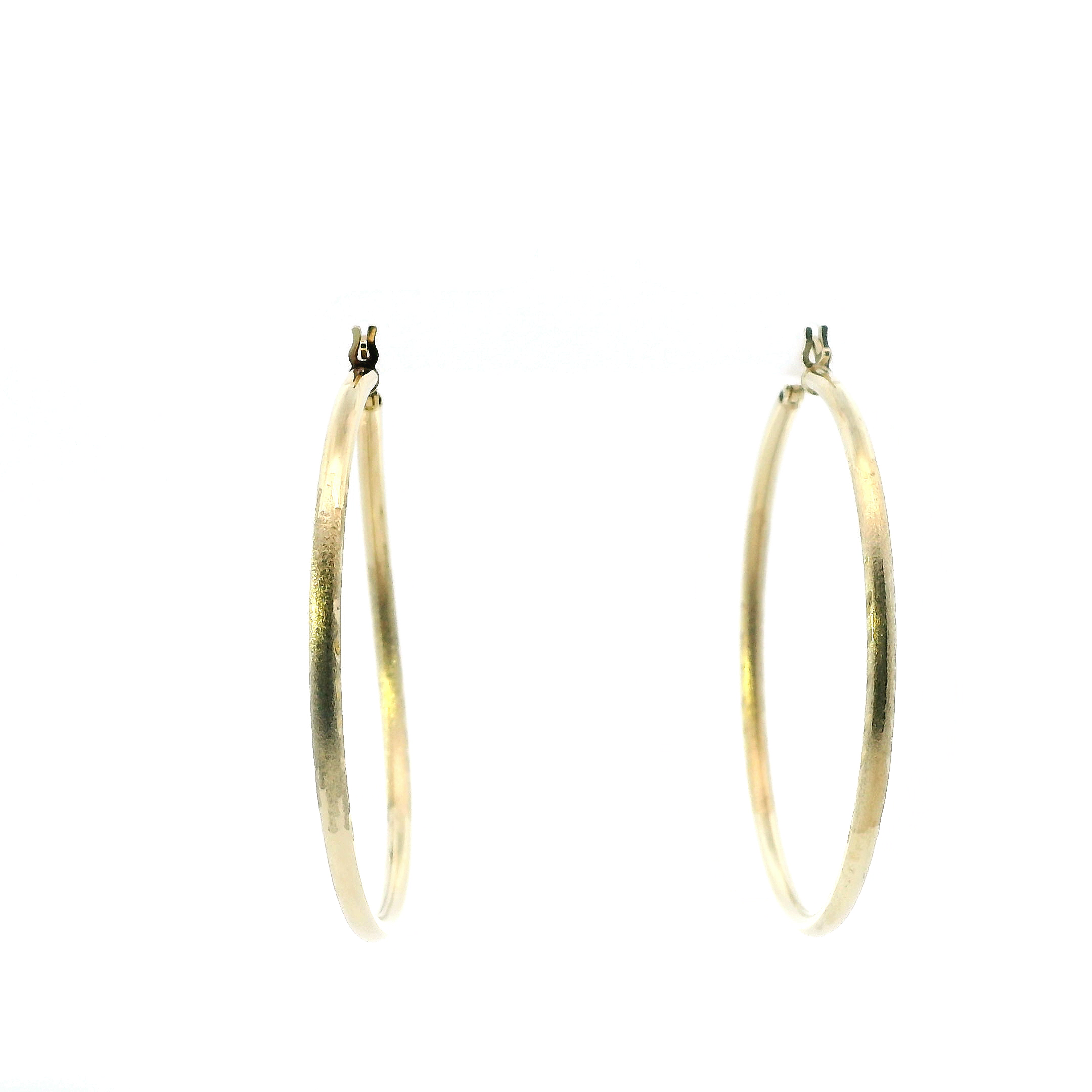 14K Yellow Gold Tube Hoop Earrings