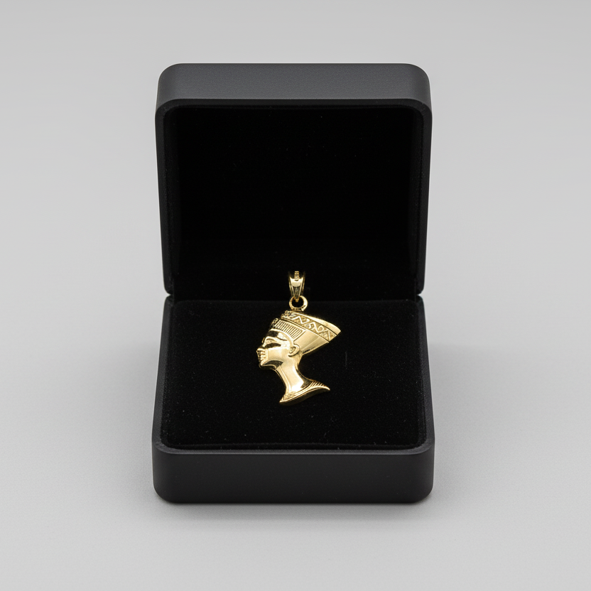 14K Yellow Gold Hollow Nefertiti Pendant