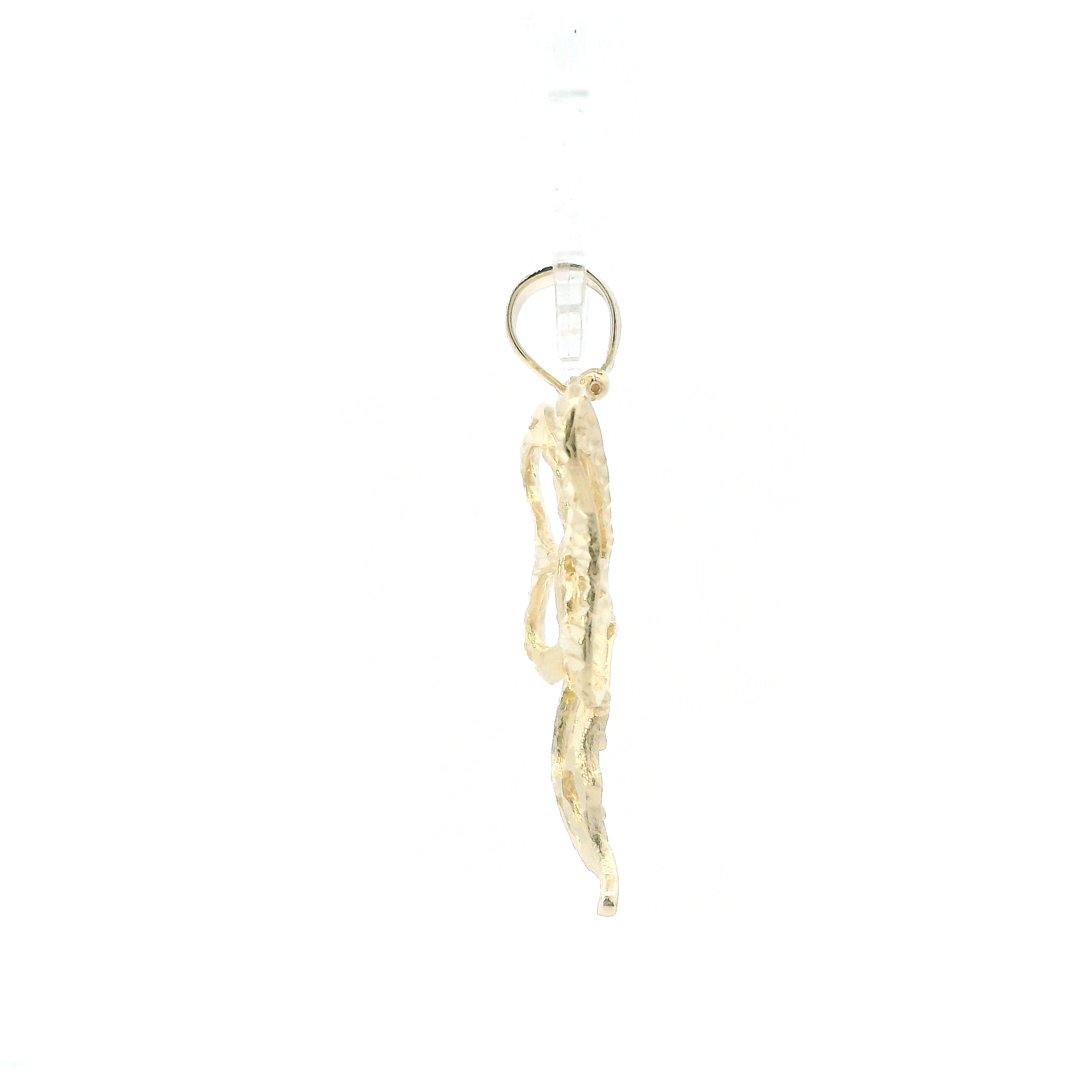 10K Yellow Gold Diamond Cut Butterfly Pendant