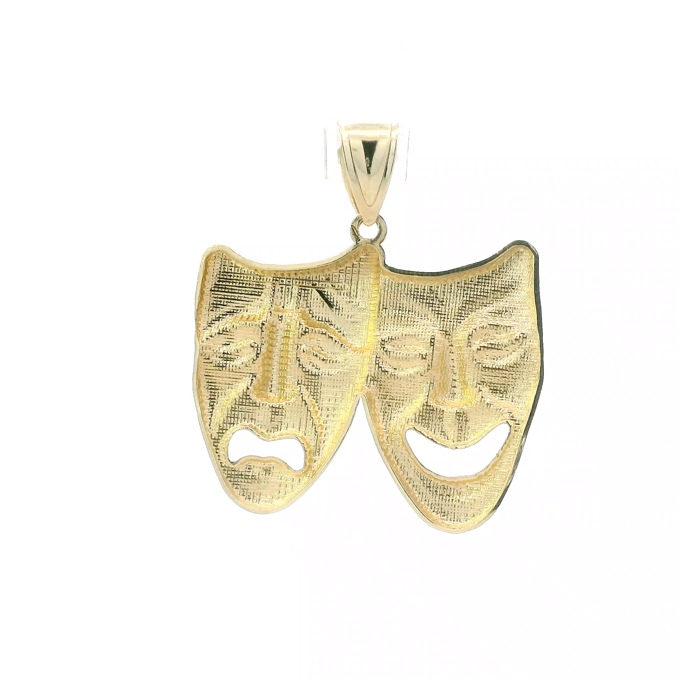 10K Yellow & White Gold Comedy & Tragedy Mask Pendant