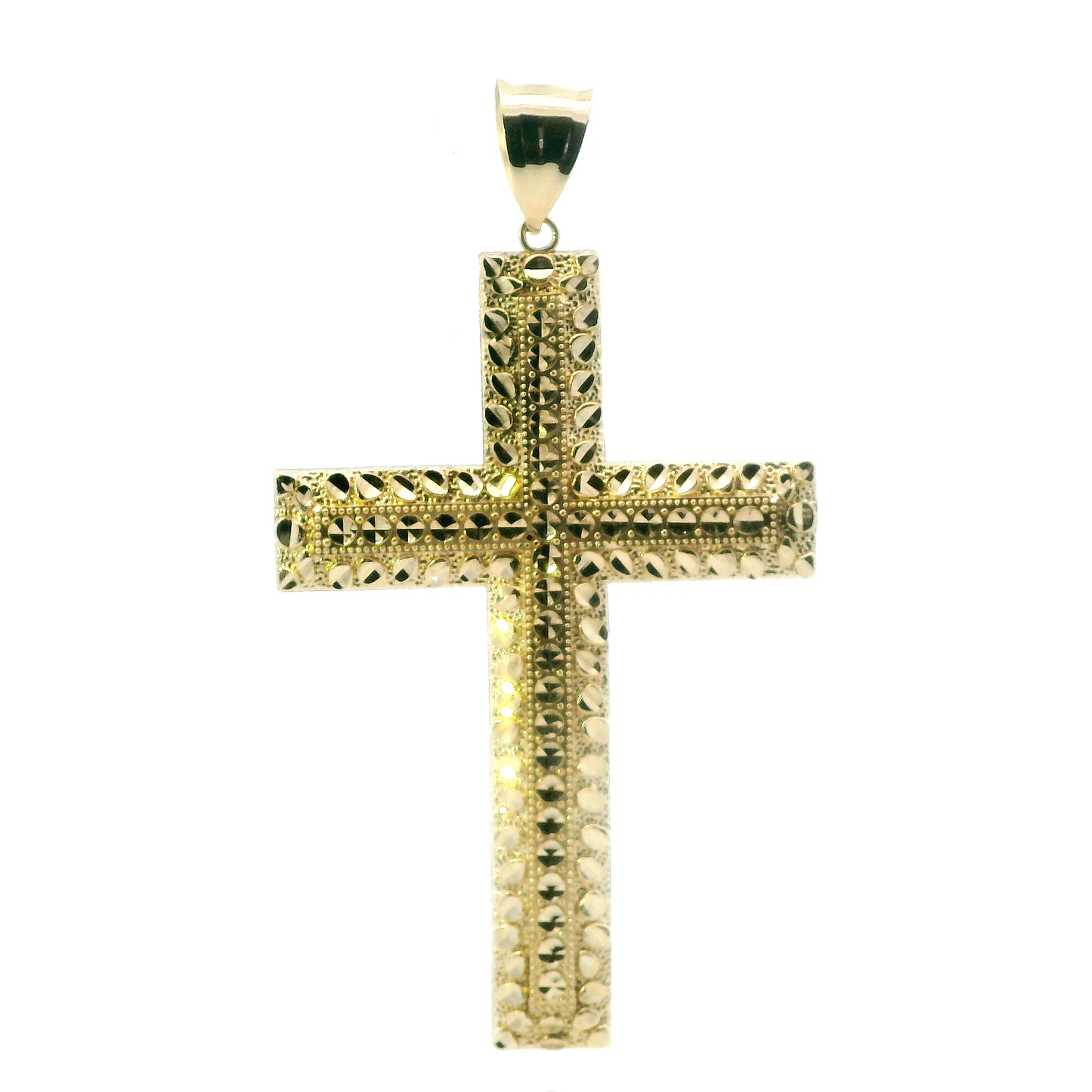 10K Yellow Gold Nugget Cross Pendant