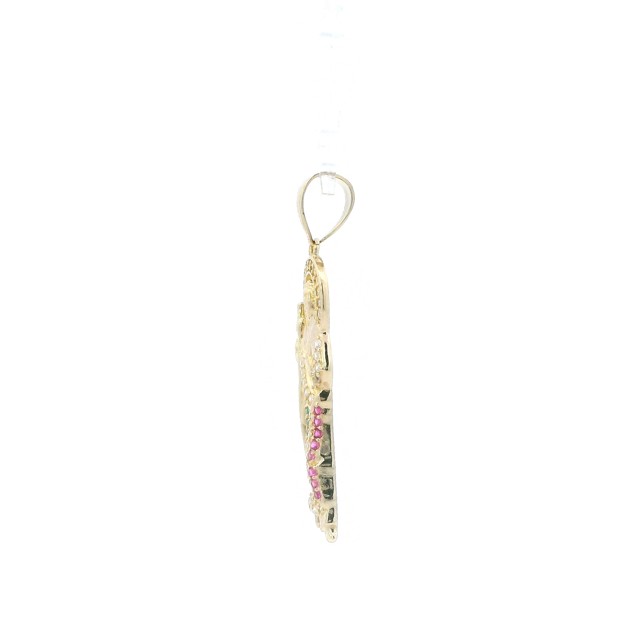14K Yellow Gold Cubic Zirconia Saint Jude Pendant