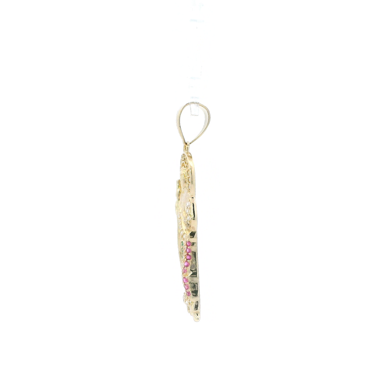 14K Yellow Gold Cubic Zirconia Saint Jude Pendant