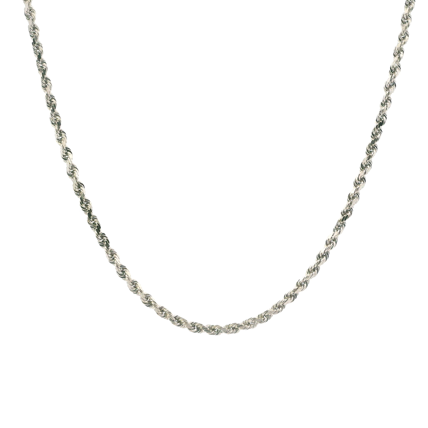 14K White Gold 20" Rope Chain