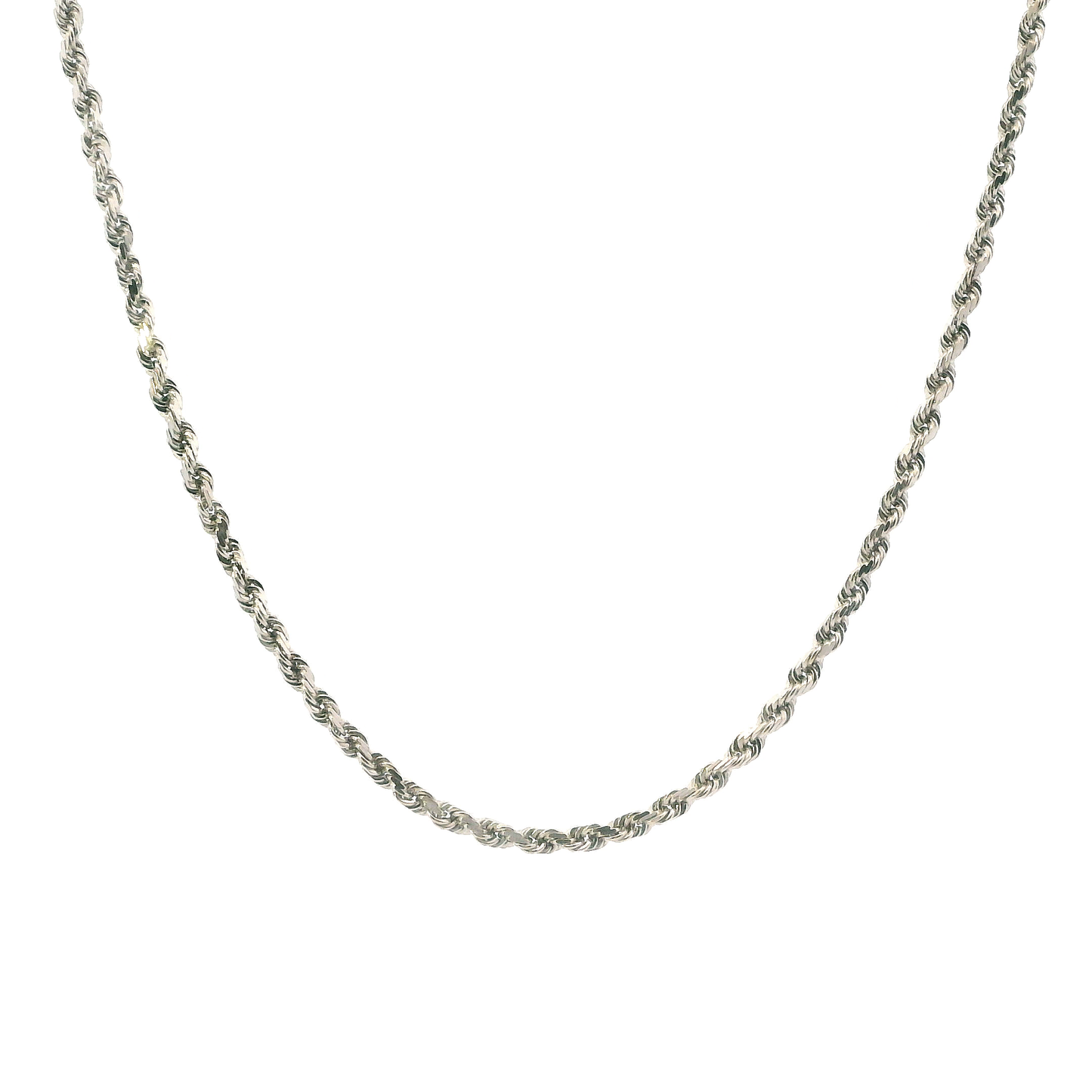 14K White Gold 20" Rope Chain
