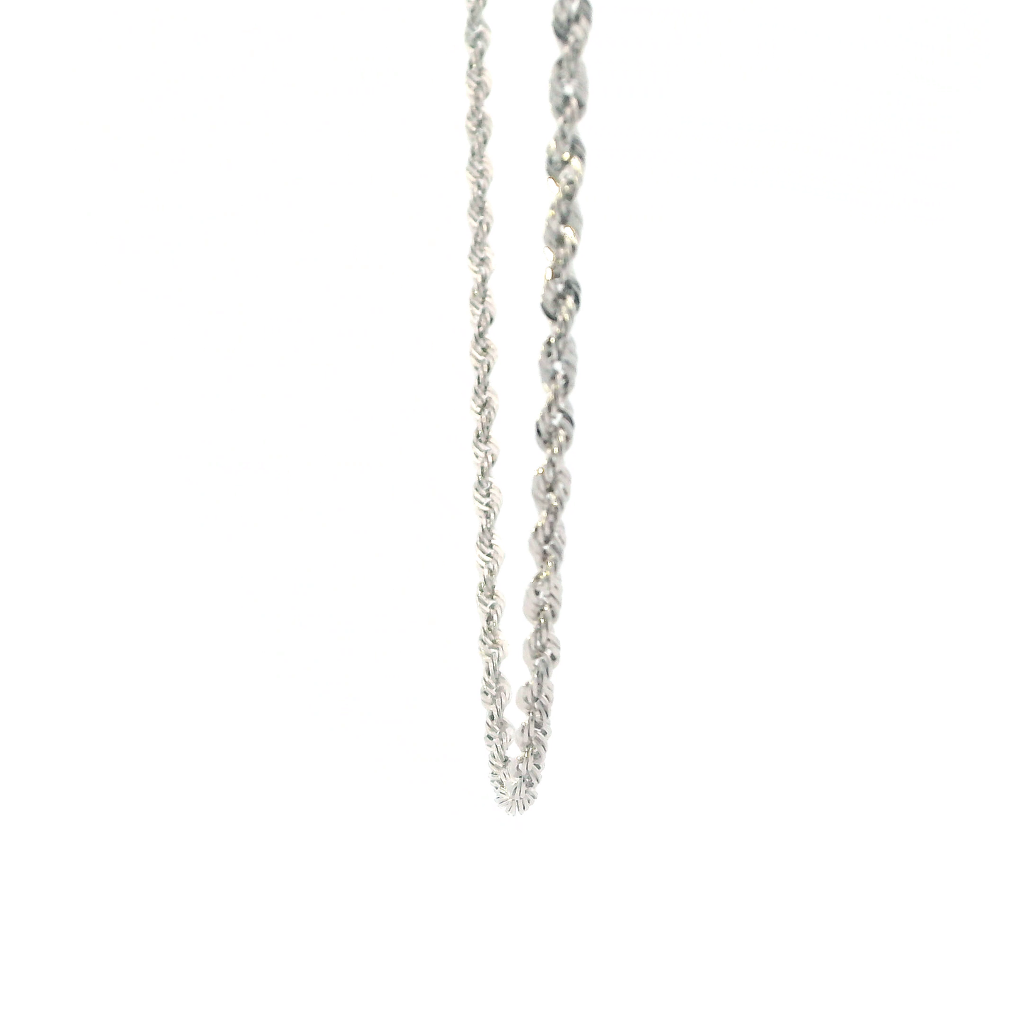 10K White Gold 20" Hollow Rope Chain