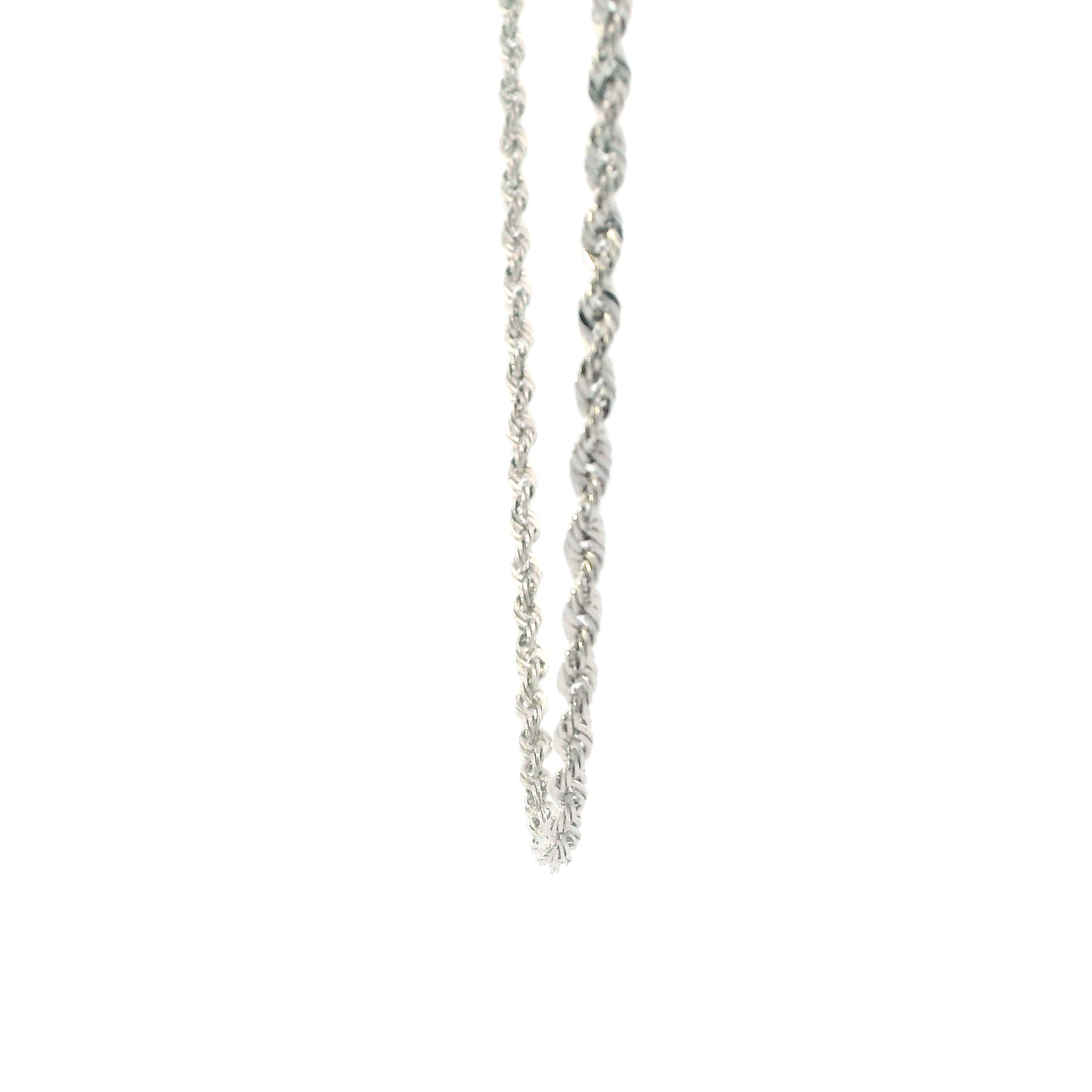 10K White Gold 20" Hollow Rope Chain