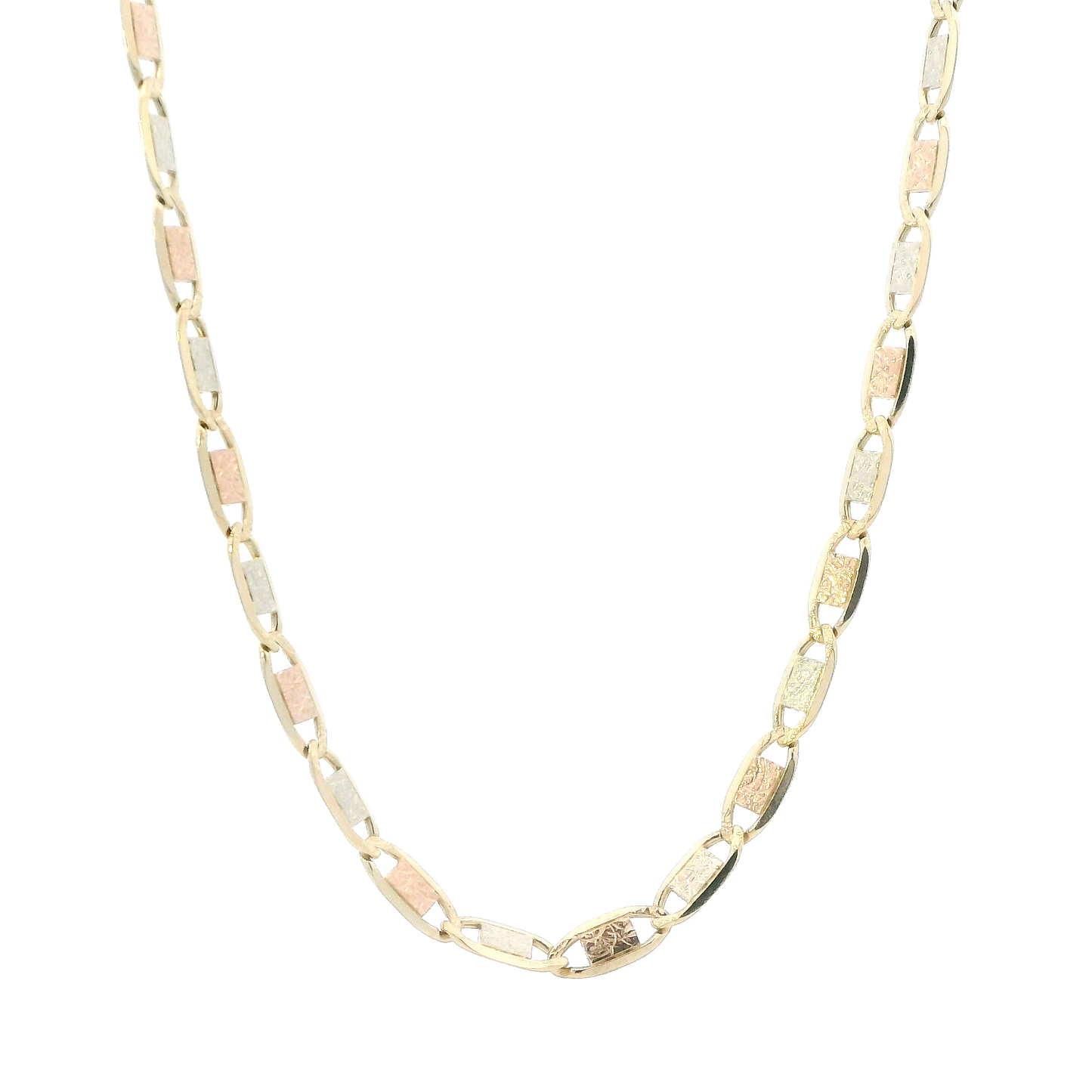 14K Tri Color Gold 24" Mariner Chain