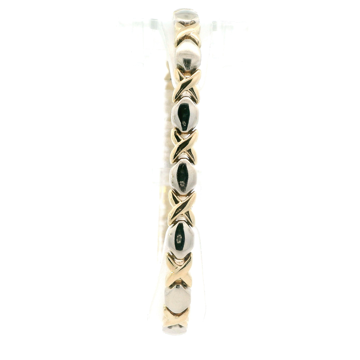 14K Yellow & White Gold "XO" Bracelet