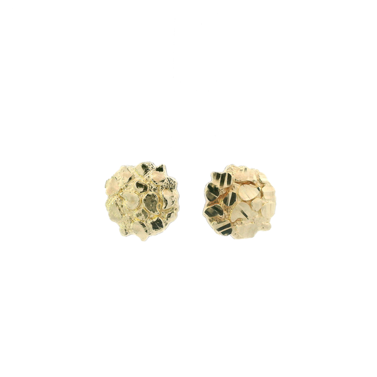 10K Yellow Gold Nugget Stud Earrings