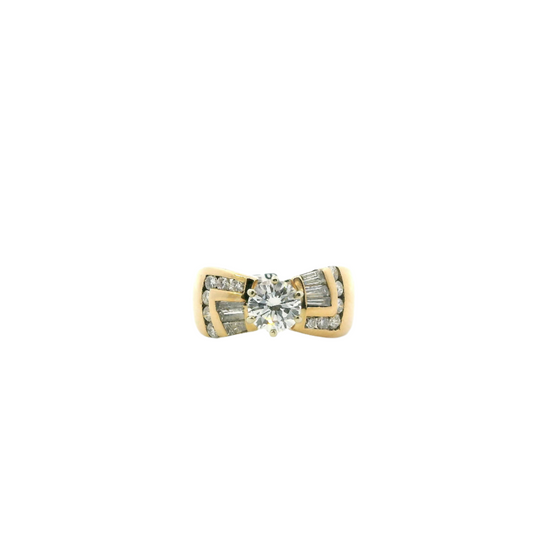 14K Yellow Gold Diamond Women's Ring -1.45ct