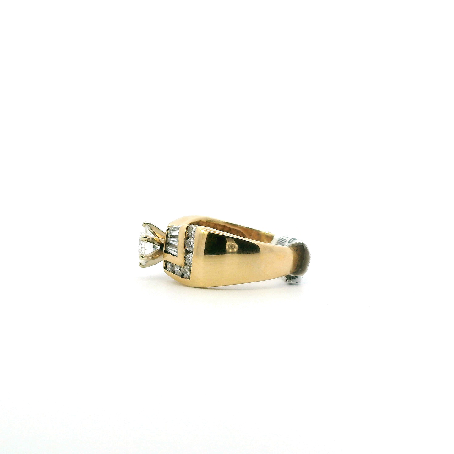 14K Yellow Gold Diamond Women's Ring -1.45ct