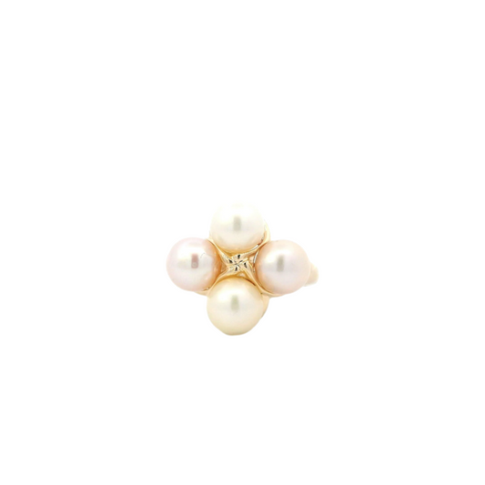 14K Yellow Gold Pearl Women's Ring