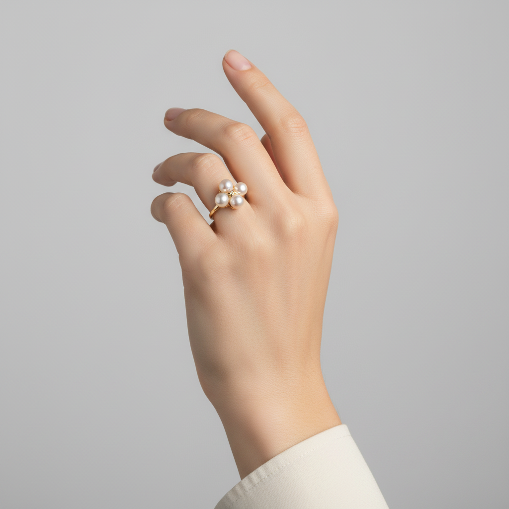 14K Yellow Gold Pearl Women's Ring