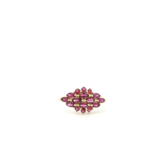 14K Yellow Gold Ruby Women's Ring