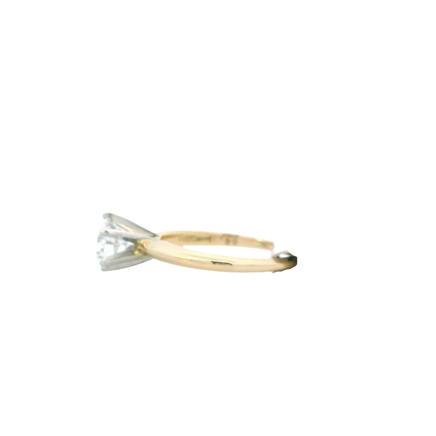 14K Yellow Gold Certified Lab Grown Solitaire Diamond Women's Ring - 0.90ct