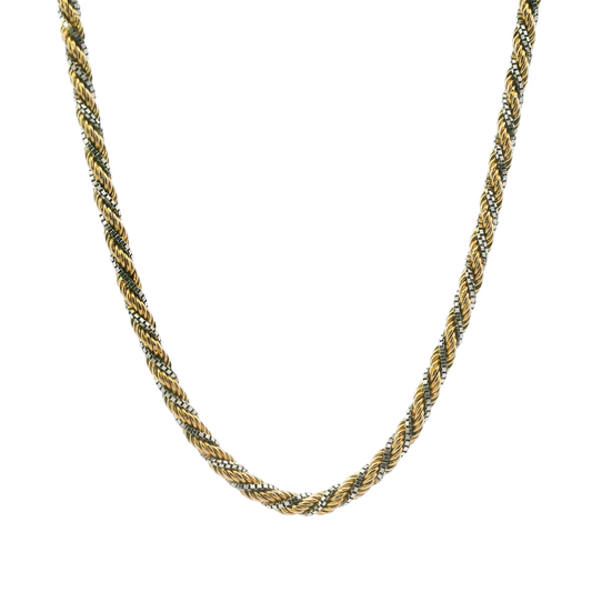 14K Yellow & White Gold 31" Rope & Box Chain
