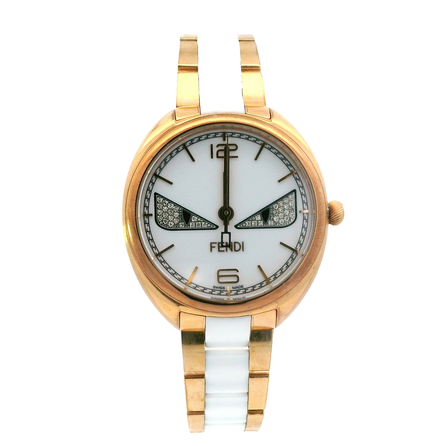 Fendi Momento Diamond Bug Ceramic Wristwatch