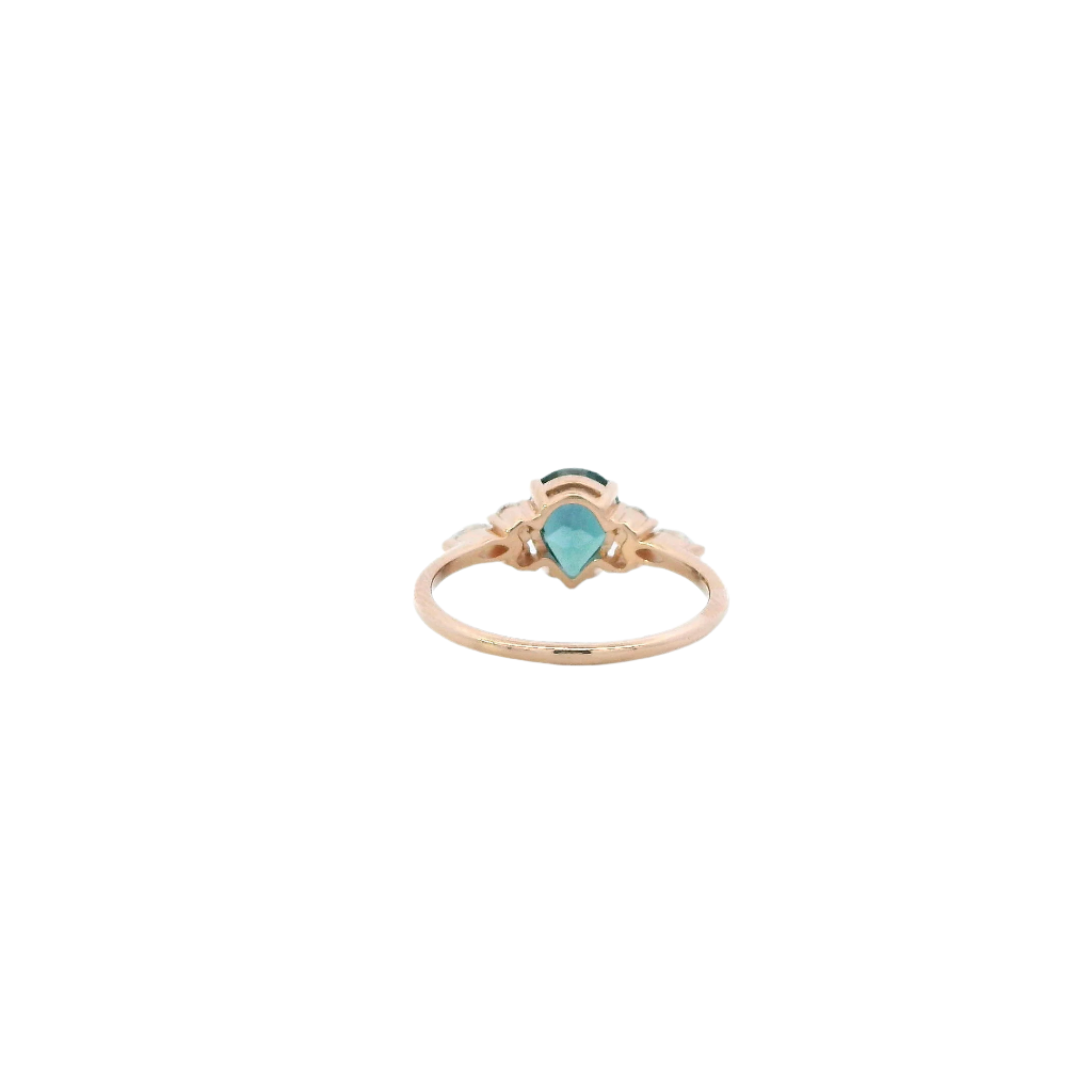 14K Rose Gold Mystic Topaz & Moissanite Women's Ring