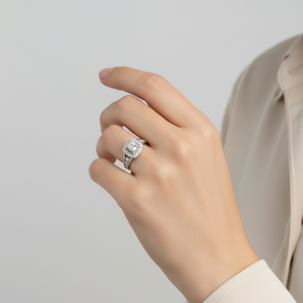 14K White Gold Diamond Women's Ring - 1.49ct