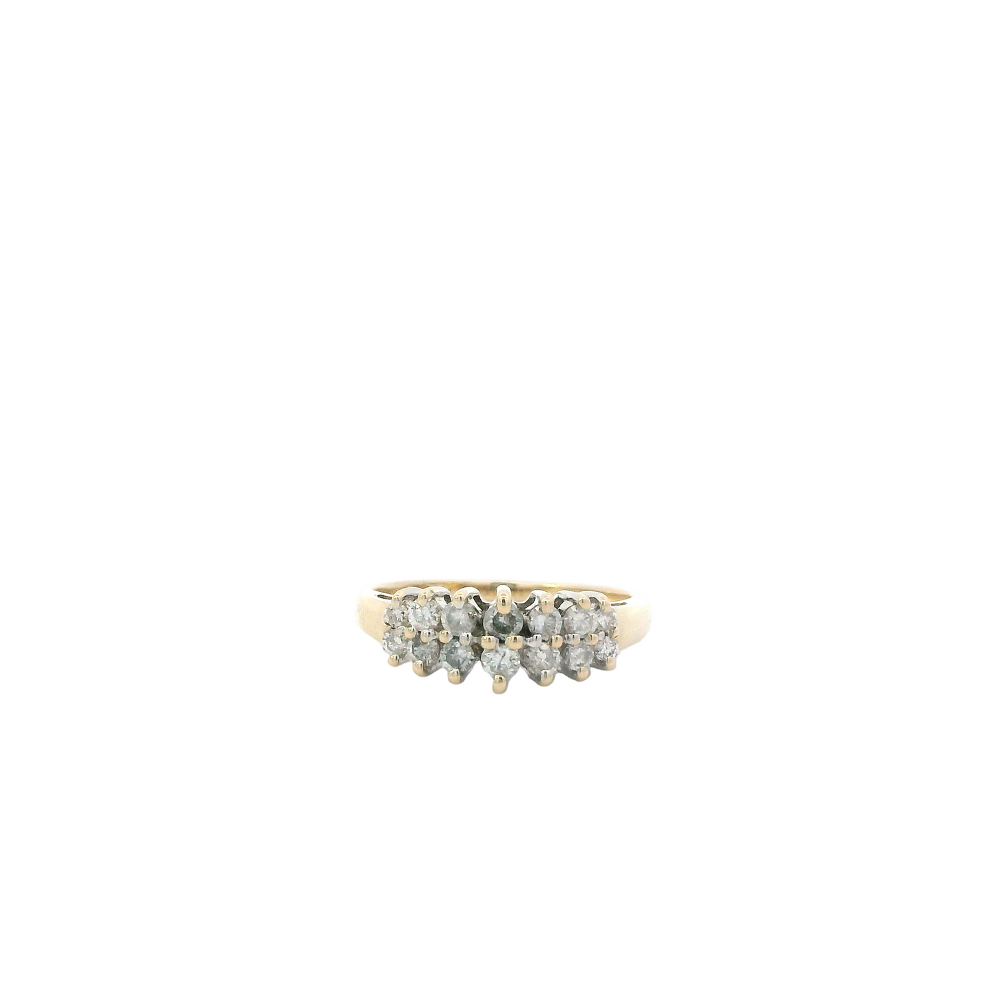 10K Yellow & White Gold Diamond Women's Ring -0.55ct