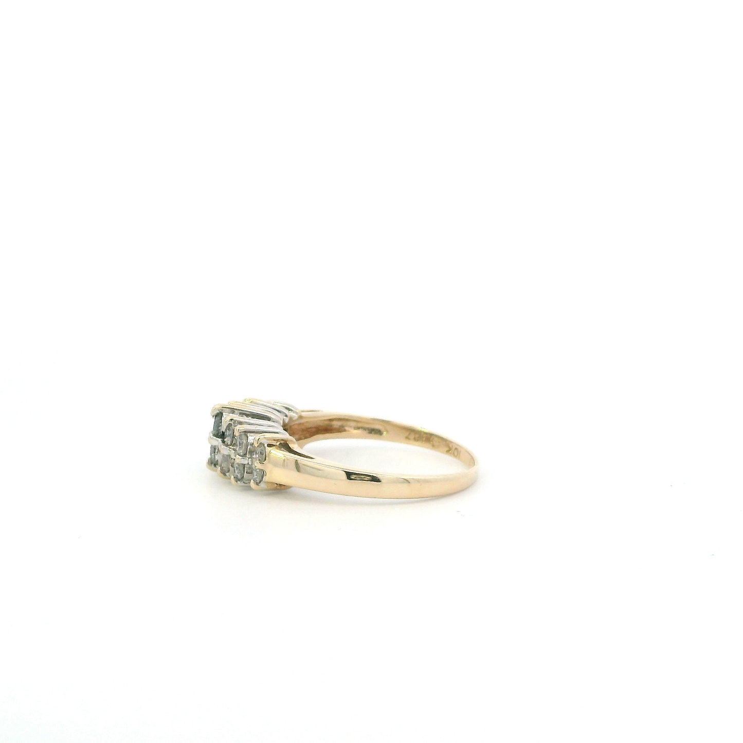 10K Yellow & White Gold Diamond Women's Ring -0.55ct