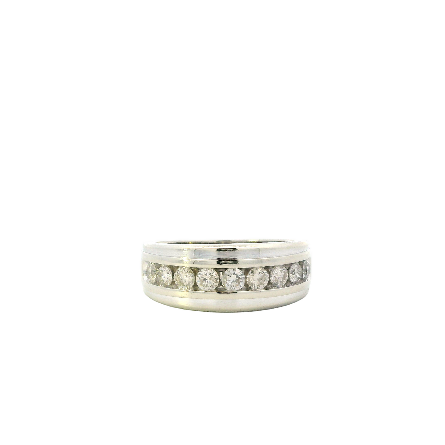 10K White Gold Diamond Men's Ring -1.00ct