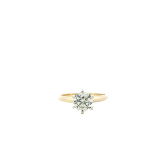 14K Yellow Gold Solitaire Diamond Women's Ring -1.14ct