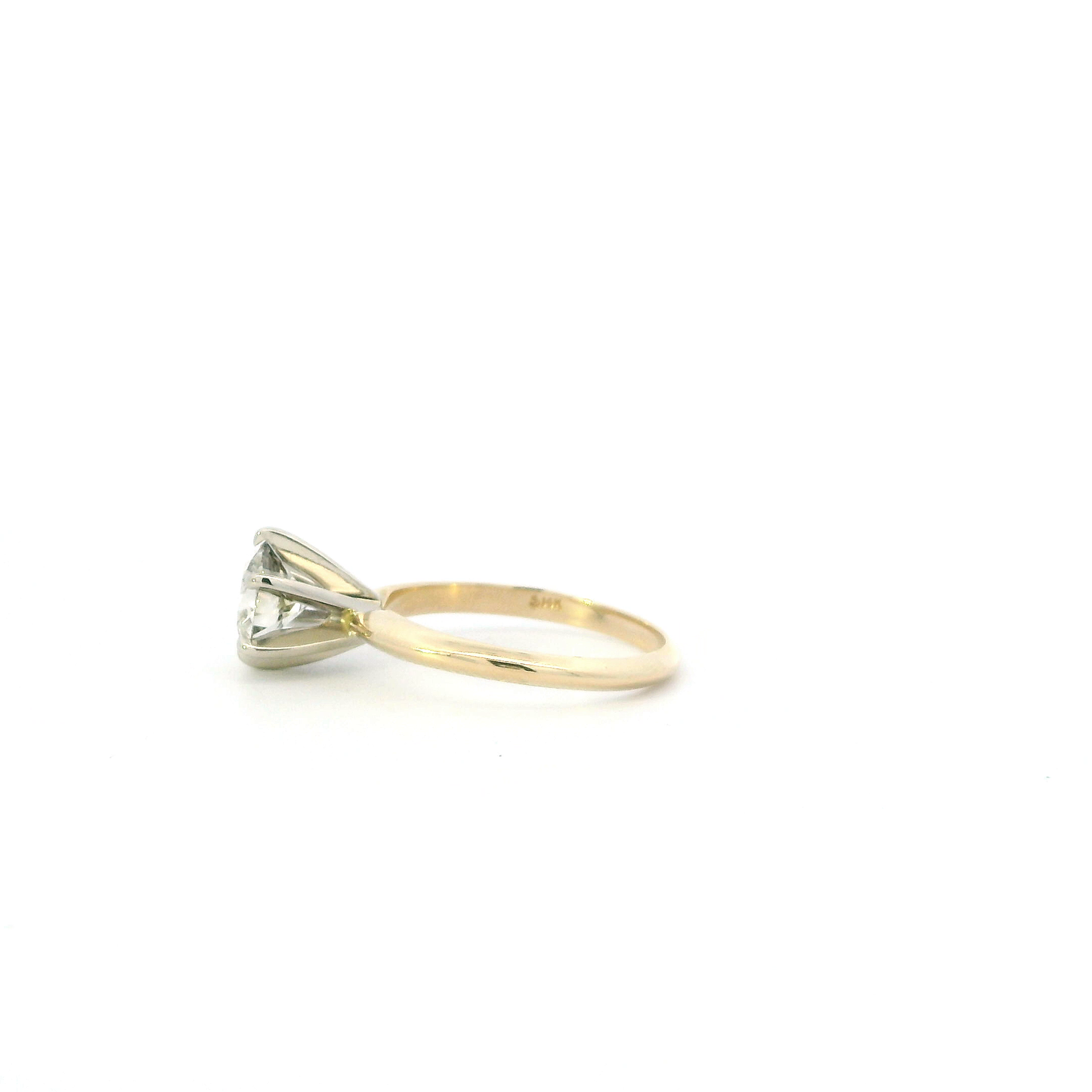 14K Yellow Gold Solitaire Diamond Women's Ring -1.14ct