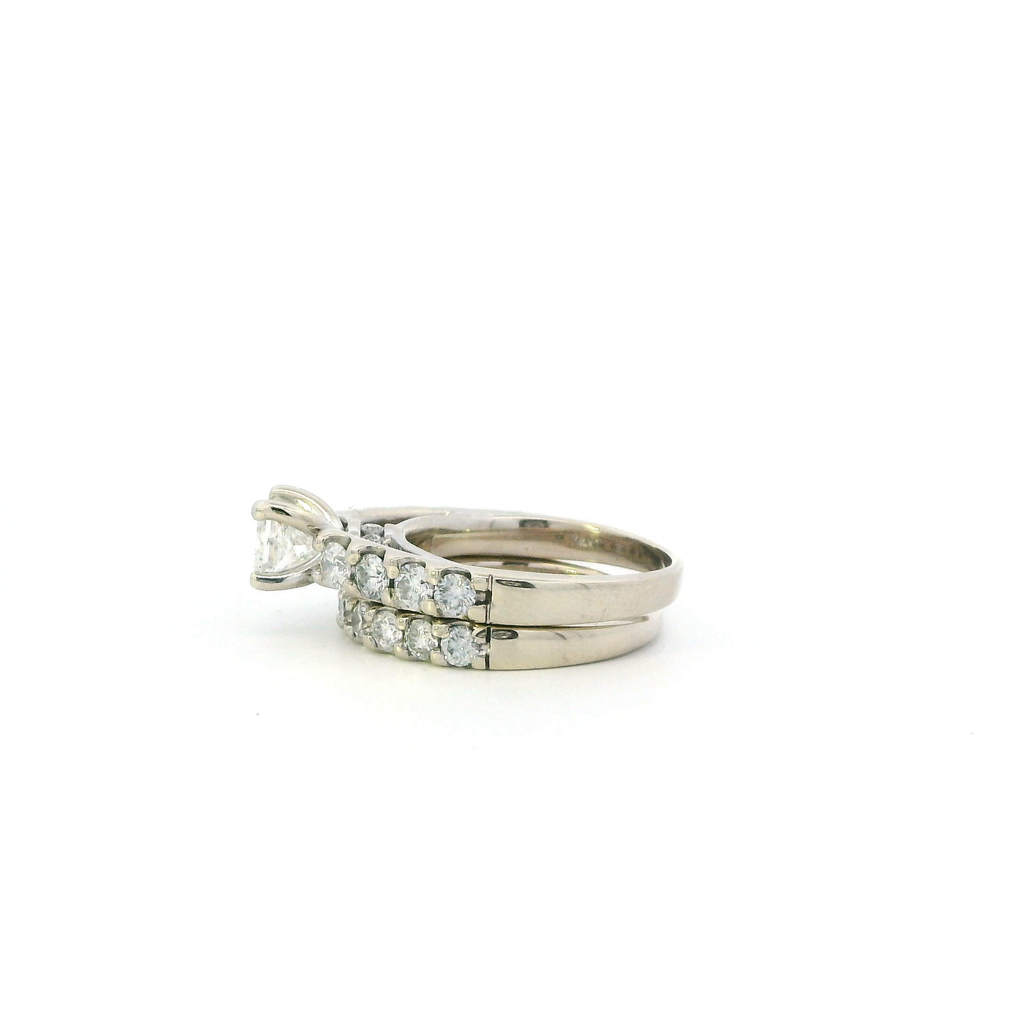 14K White Gold Women's Engagement & Wedding Ring Set -1.83ct