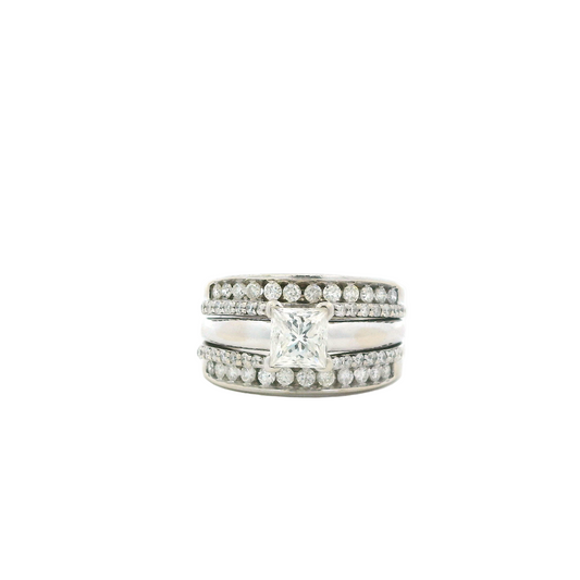 14K White Gold Diamond Ring -2.54ct