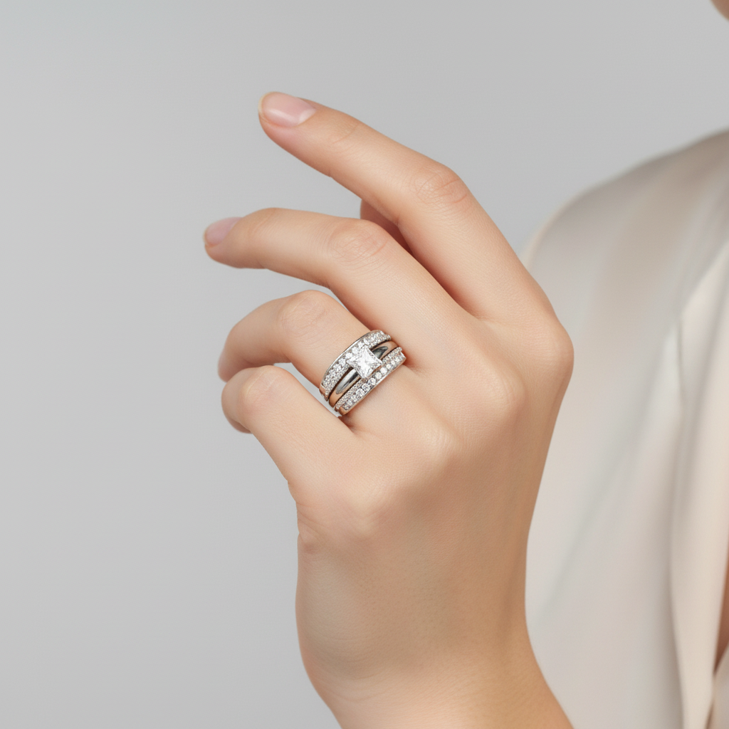 14K White Gold Diamond Ring -2.54ct