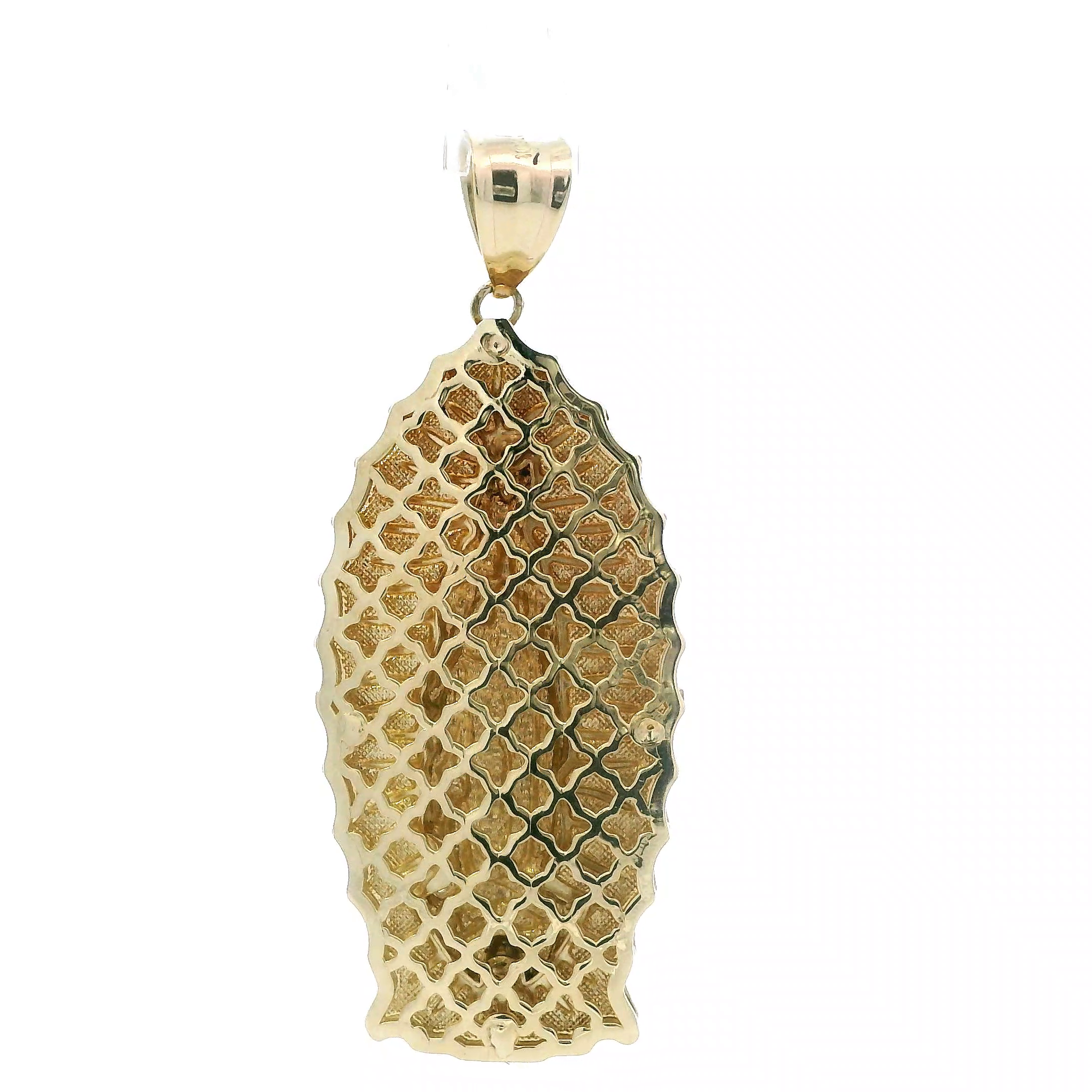 10K Yellow Gold Virgin Mary Pendant