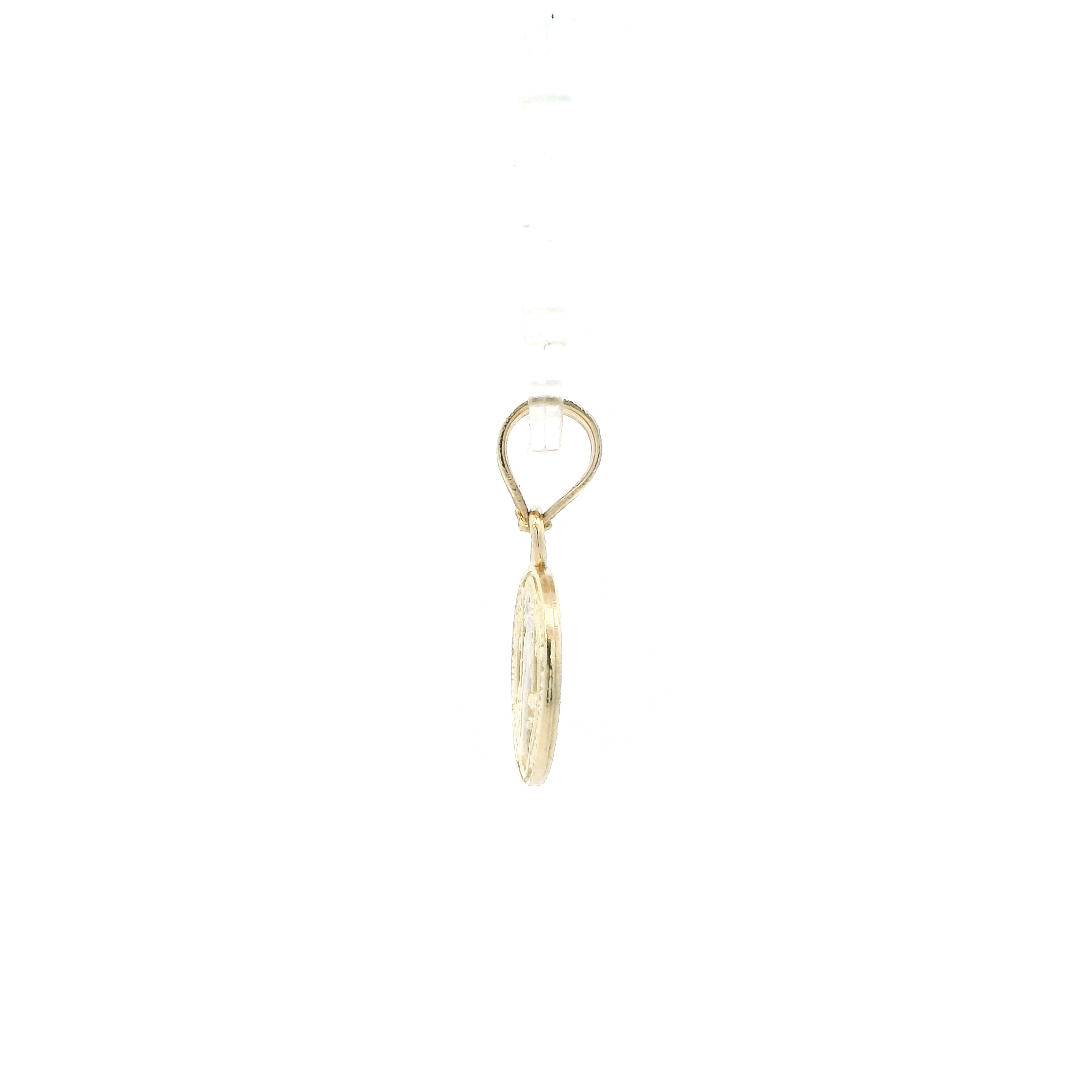 14K Yellow Gold Round Saint Christopher Pendant