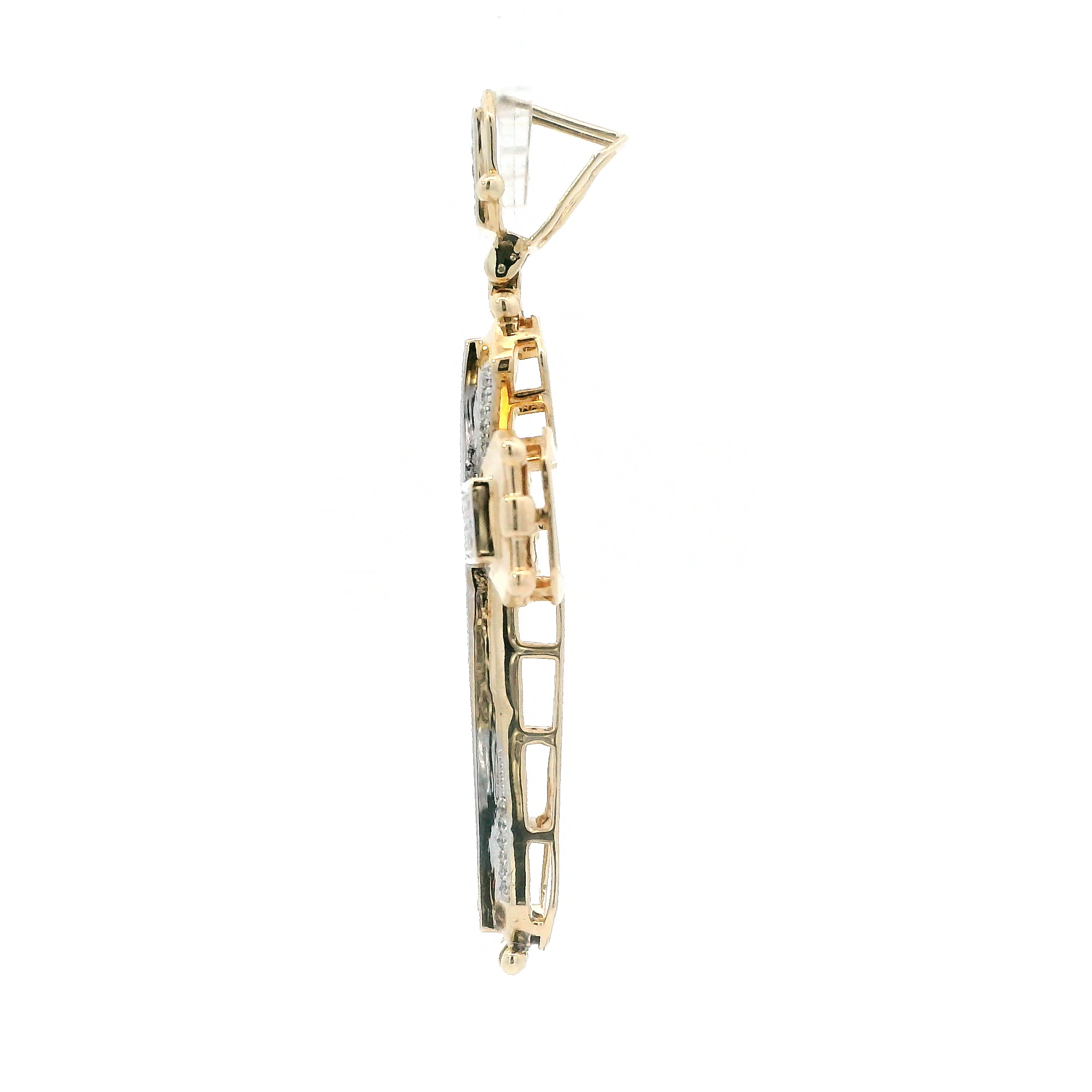 10K Yellow Gold Diamond Pave Cross Pendant