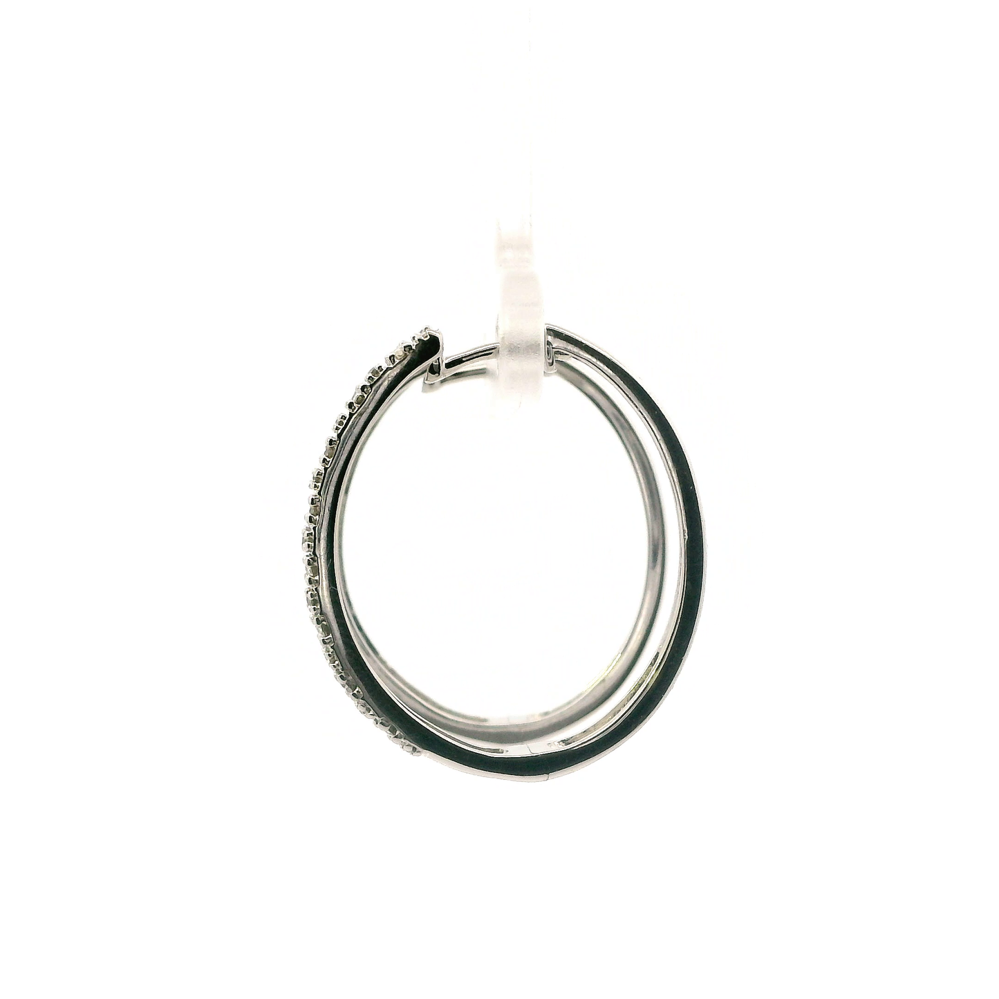 10K White Gold Diamond Hoop Earring -0.64ct