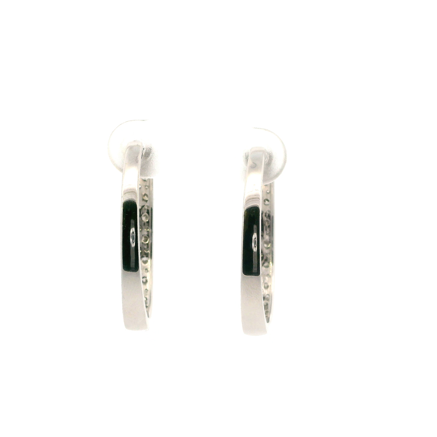 10K White Gold Diamond Hoop Earring -0.64ct