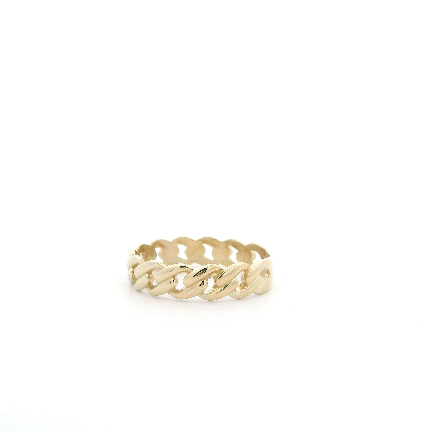 14K Yellow Gold Curb Linked Men's Band
