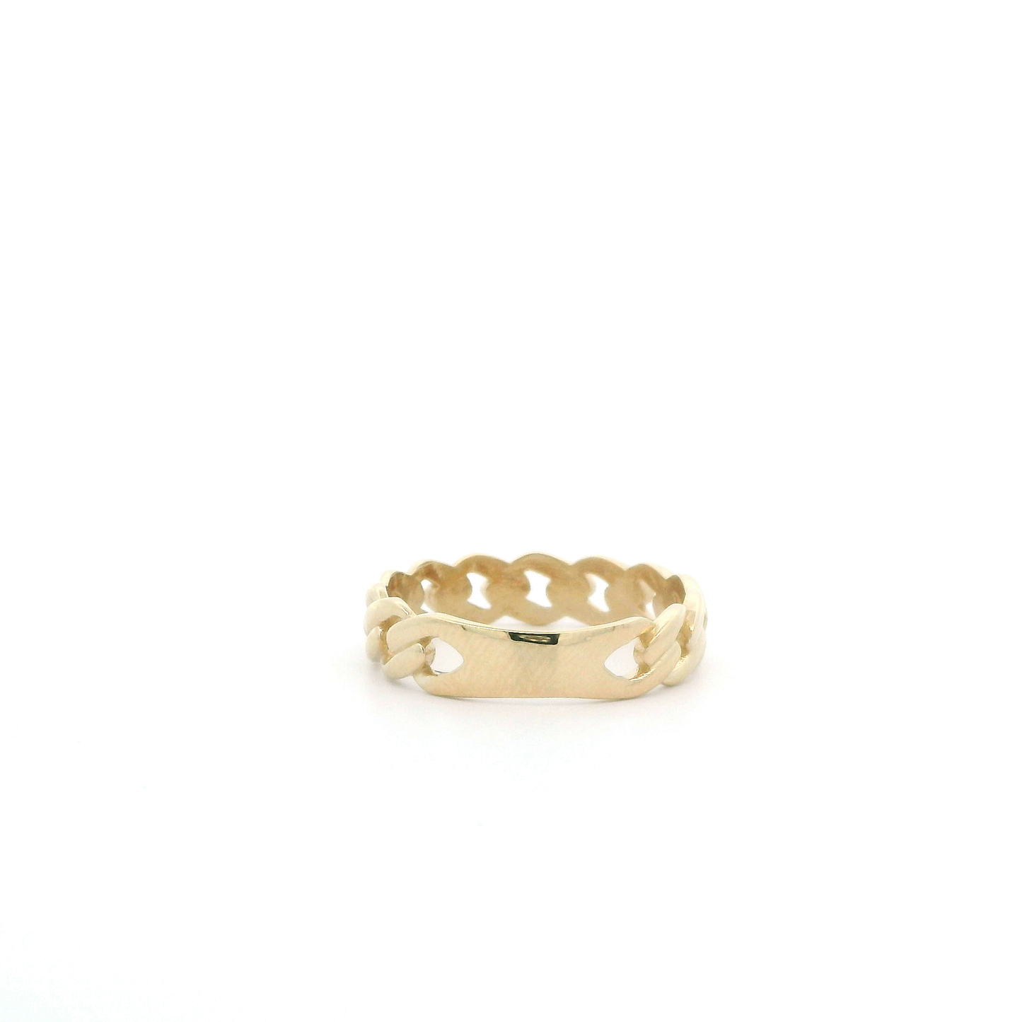 14K Yellow Gold Curb Linked Men's Band