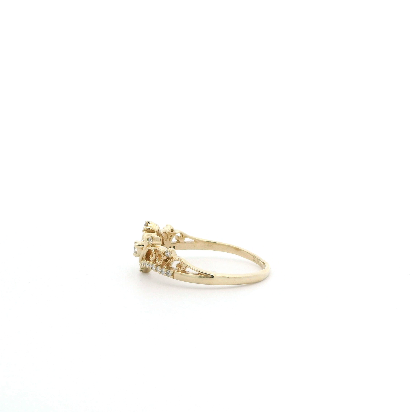 14K Yellow Gold Women's Crown Ring