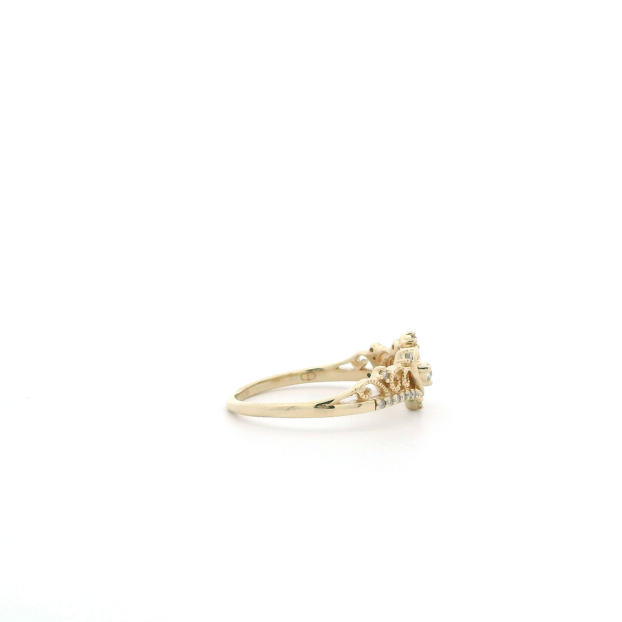 14K Yellow Gold Women's Crown Ring