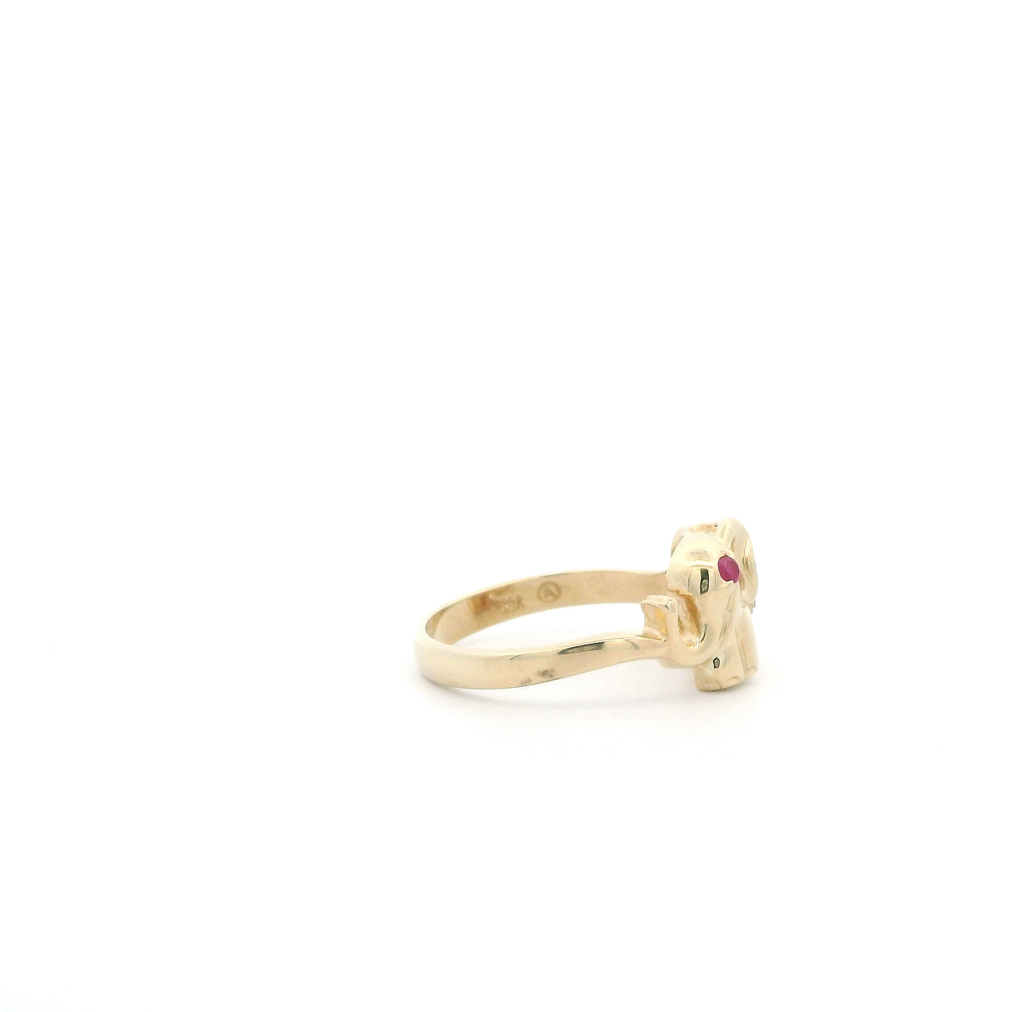 14K Tri Color Ruby Elephant Ring
