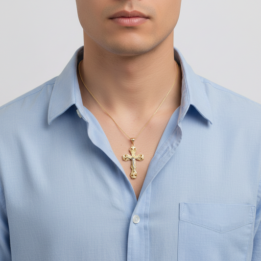 14K Yellow Gold Crucifix Pendant