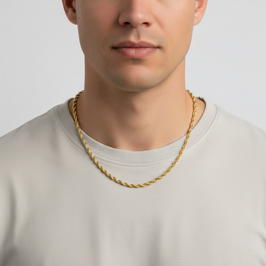 14K Yellow Gold 24.5" Rope Chain