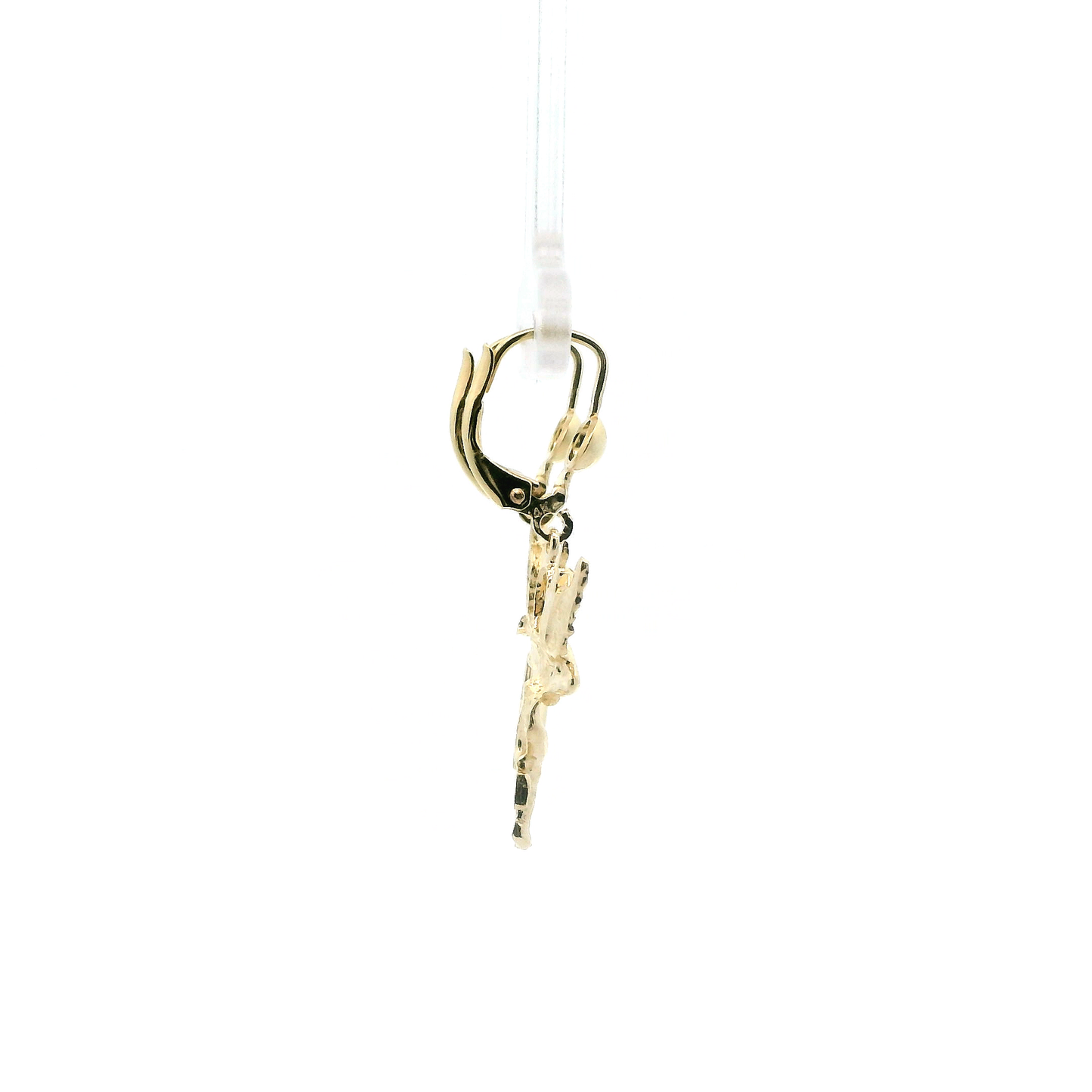 14K Yellow Gold Cherub Dangle Earrings