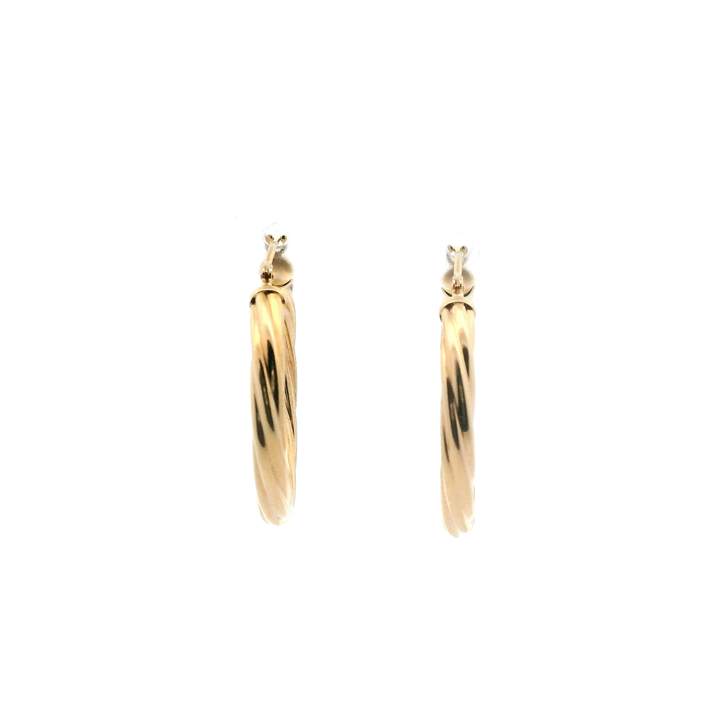 14K Yellow Gold Twisted Hoop Earrings
