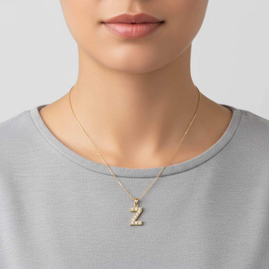 10K Yellow Gold Letter "Z" Pendant