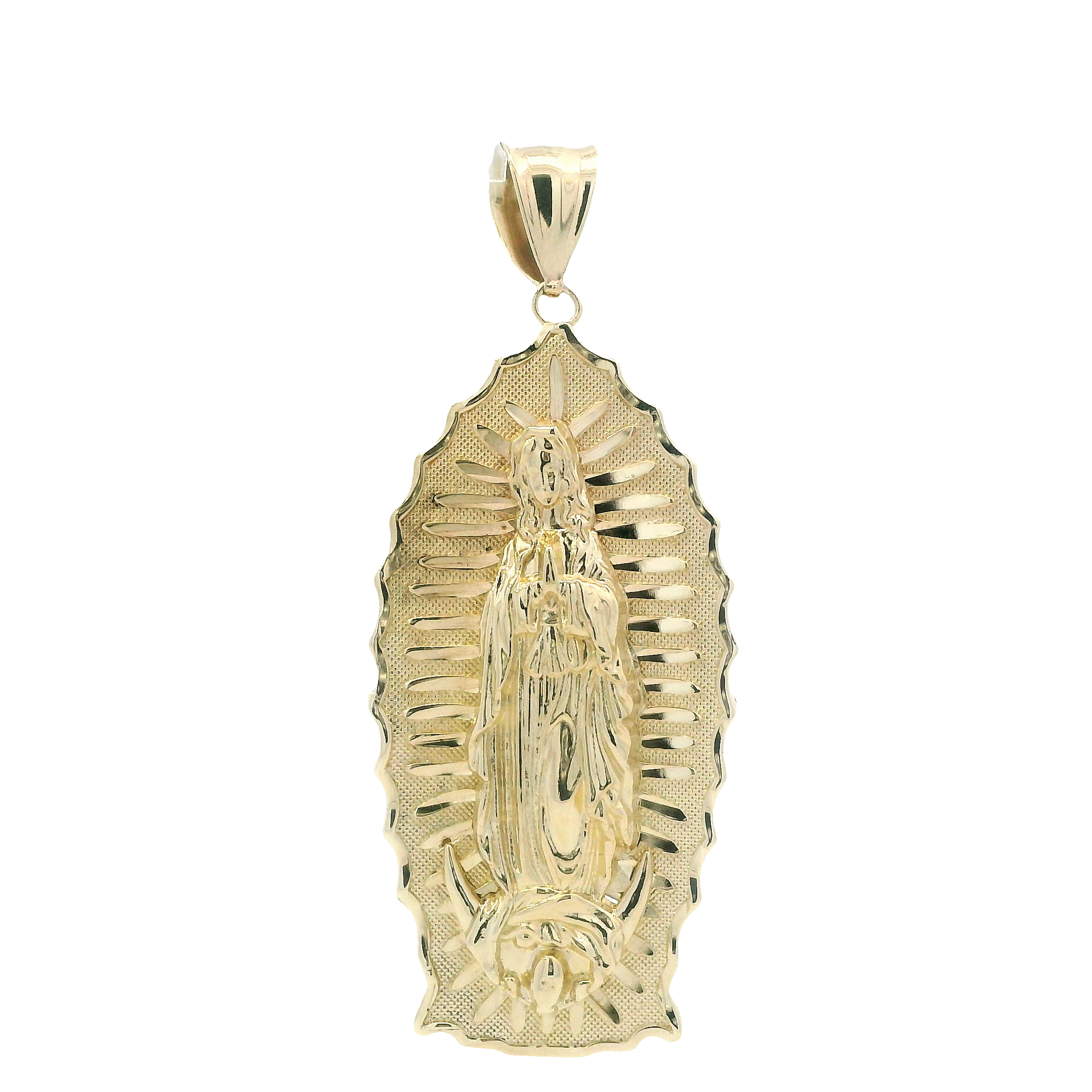 10K Yellow Gold Virgin Mary Pendant